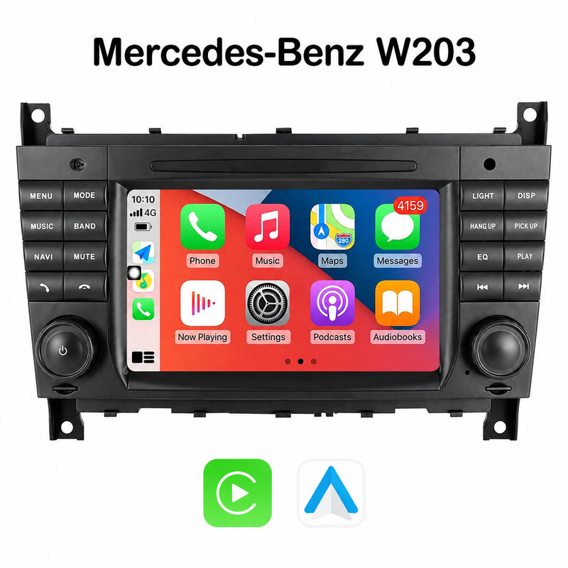 Radio pantalla CarPlay y Android Auto para Mercedes-Benz W203