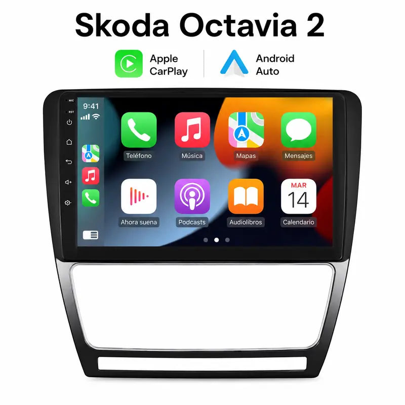 Radio pantalla CarPlay y Android Auto para Skoda Octavia 2 2007-2013