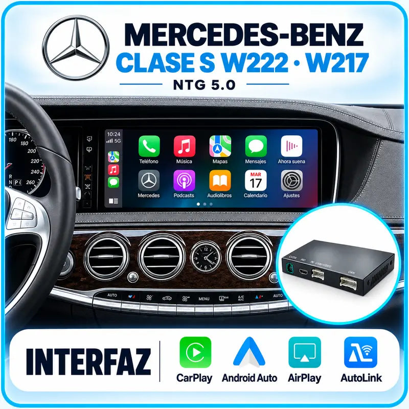 Interfaz CarPlay para Mercedes-Benz Clase S W222 W217 NTG 5.0
