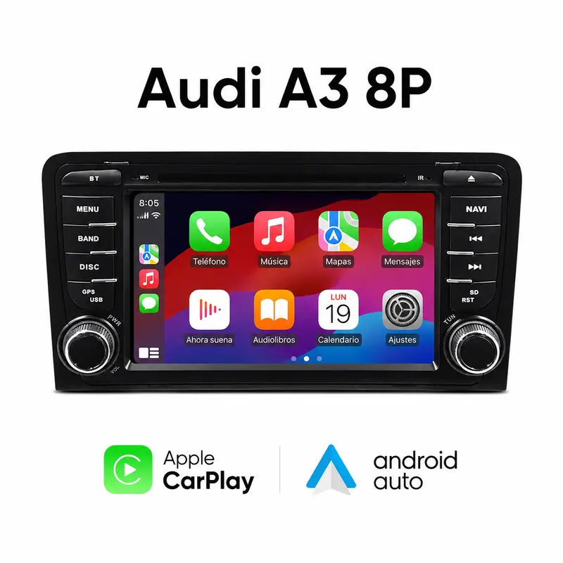 Radio pantalla CarPlay y Android Auto para Audi A3 Botones