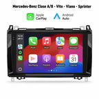 Radio pantalla CarPlay y Android Auto para Mercedes-Benz B200 Sprinter W906 W639 Clase AB W169 W245 Viano Vito