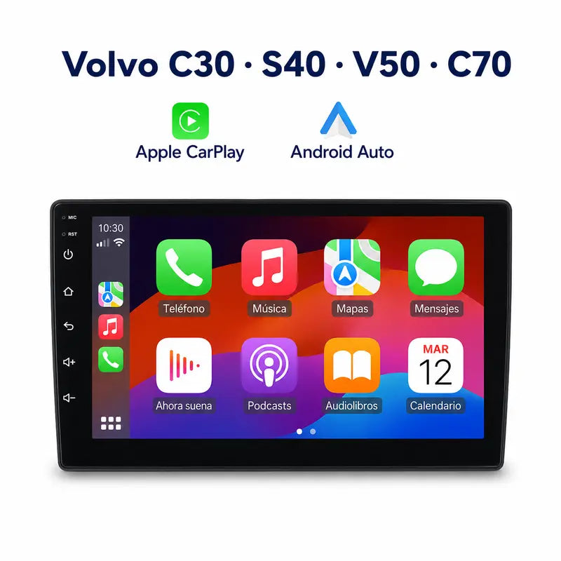 Radio pantalla CarPlay y Android Auto para Volvo C30 S40 V50 C70 2004 - 2012