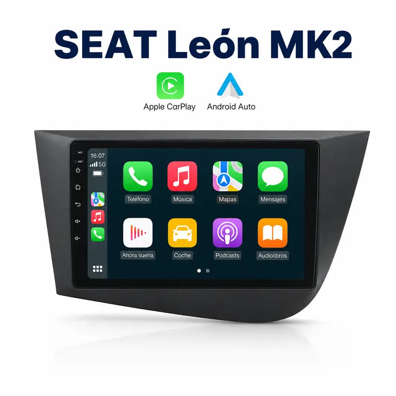 Radio pantalla CarPlay y Android Auto para Seat Leon MK2 2005