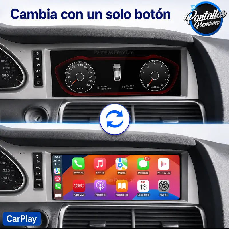 Radio pantalla CarPlay y Android Auto para Audi A6 C6 4F Q7 MMI 2G 3G 2005-2009 Linux - foto 2