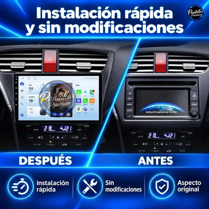 Honda Civic Mk9 antes y después de la instalación