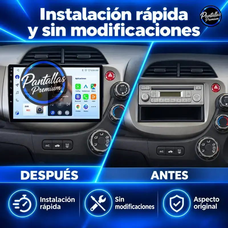 Honda Jazz Mk2 GE antes y después de la instalación