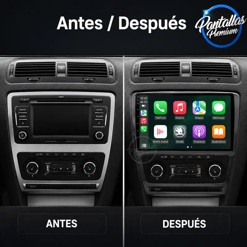 Radio pantalla CarPlay y Android Auto para Skoda Octavia 2 2007-2013 - foto 2