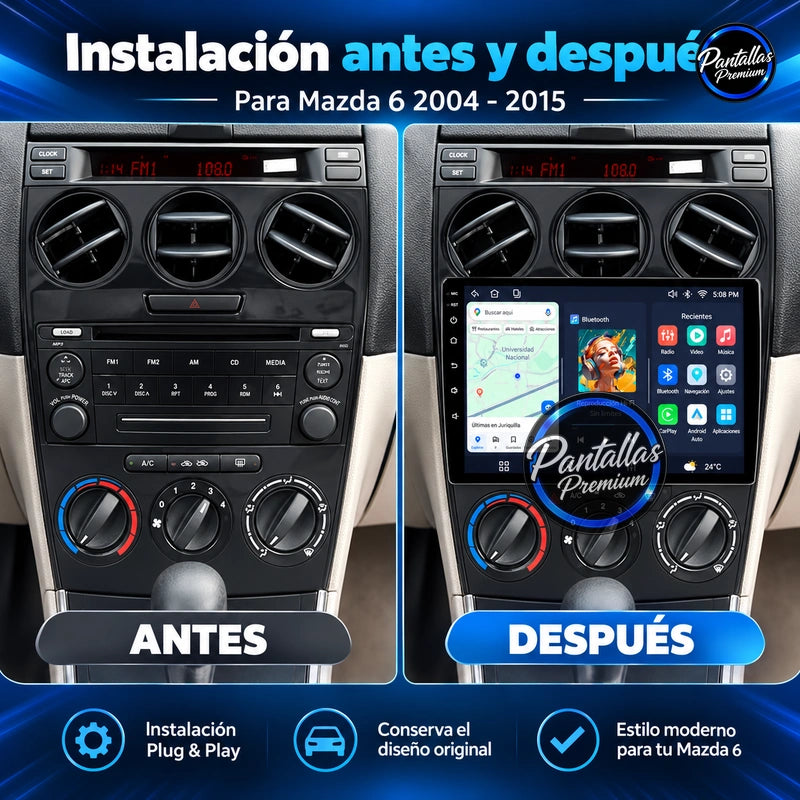 Radio pantalla CarPlay y Android Auto para Mazda 6 2004-2015 - foto 2