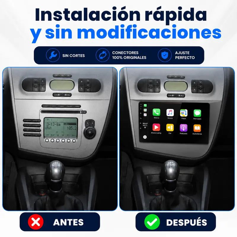 Radio pantalla CarPlay y Android Auto para Seat Leon MK2 2005 - foto 2
