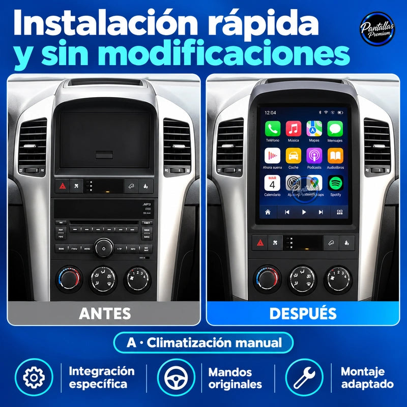 Radio pantalla vertical CarPlay y Android Auto para Chevrolet Captiva 2006-2012 - foto 2