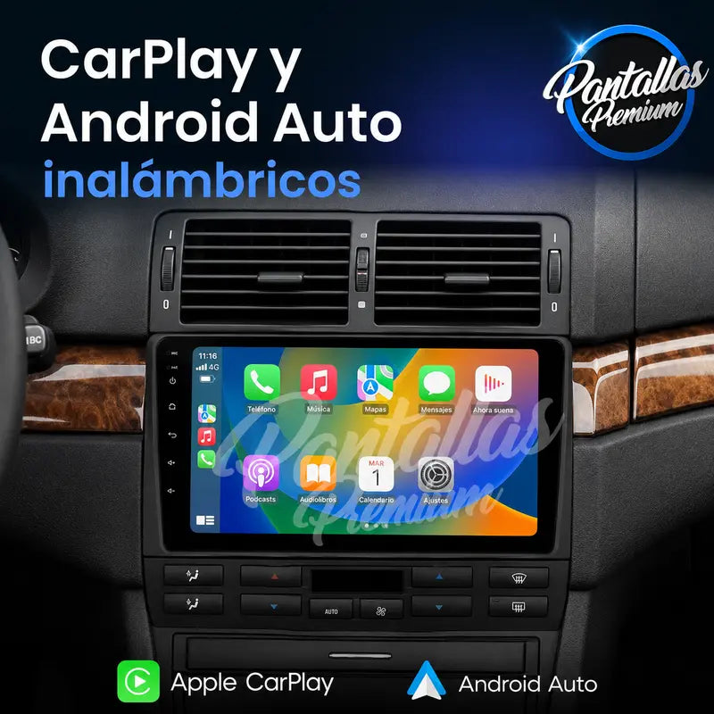 Radio pantalla CarPlay y Android Auto para BMW Serie 3 E46 M3 318 320 325 330 335 - foto 3