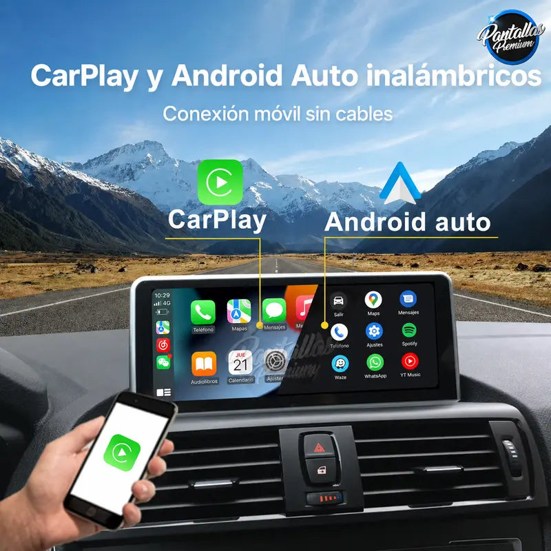 Radio pantalla CarPlay y Android Auto para BMW Serie 1 2 3 4 F20 F21 F22 F30 F31 F32 F33 - foto 3