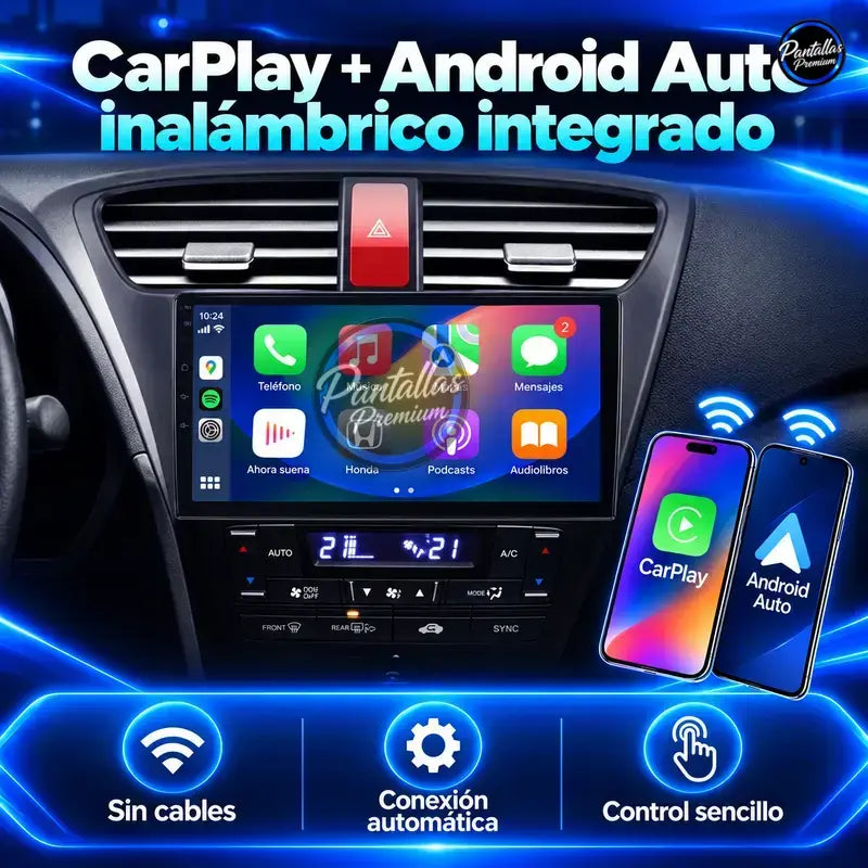 CarPlay y Android Auto inalámbrico Honda Civic Mk9