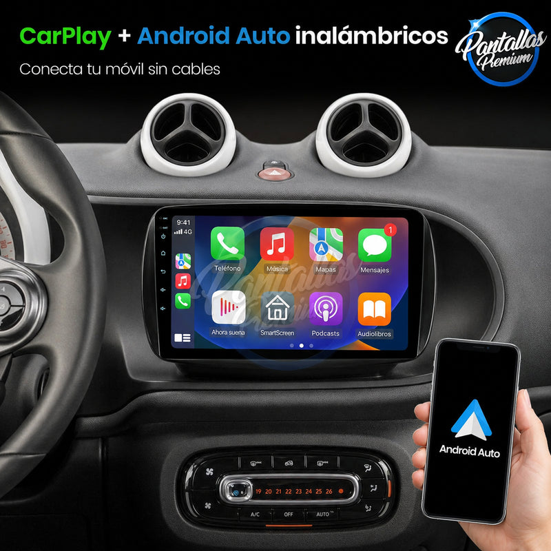Radio pantalla CarPlay y Android Auto para Mercedes-Benz Smart Fortwo 2014-2022 - foto 3