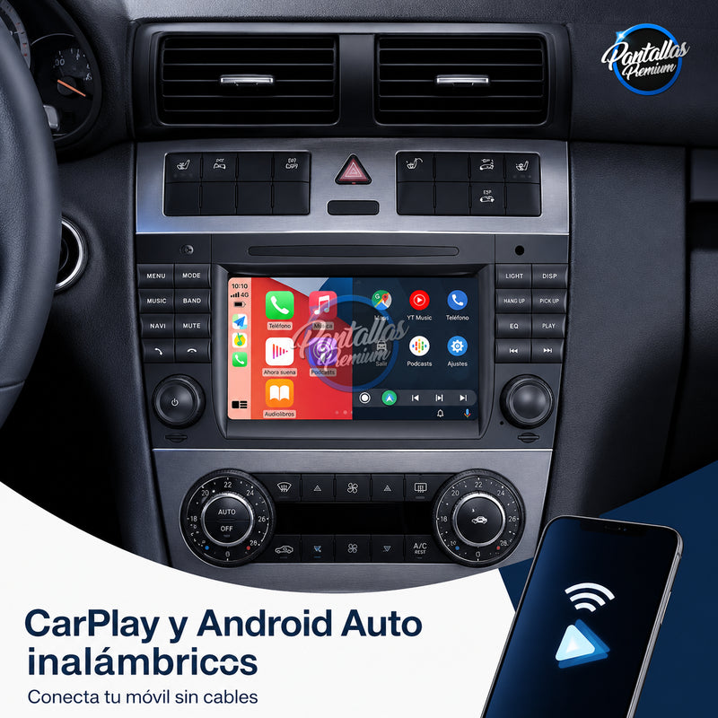 Radio pantalla CarPlay y Android Auto para Mercedes-Benz W203 - foto 3