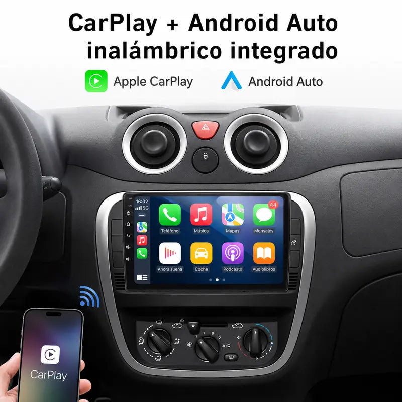 Radio pantalla CarPlay y Android Auto para Citroen C2 C3 2001-2010 - foto 3