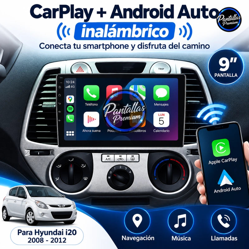 Radio pantalla CarPlay y Android Auto para Hyundai I20 2008-2012 - foto 3