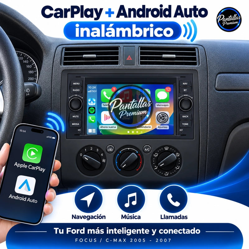 Radio pantalla CarPlay y Android Auto para Ford Kuga Transit Fiesta Focus Galaxy Mondeo Fusion C Max - foto 3