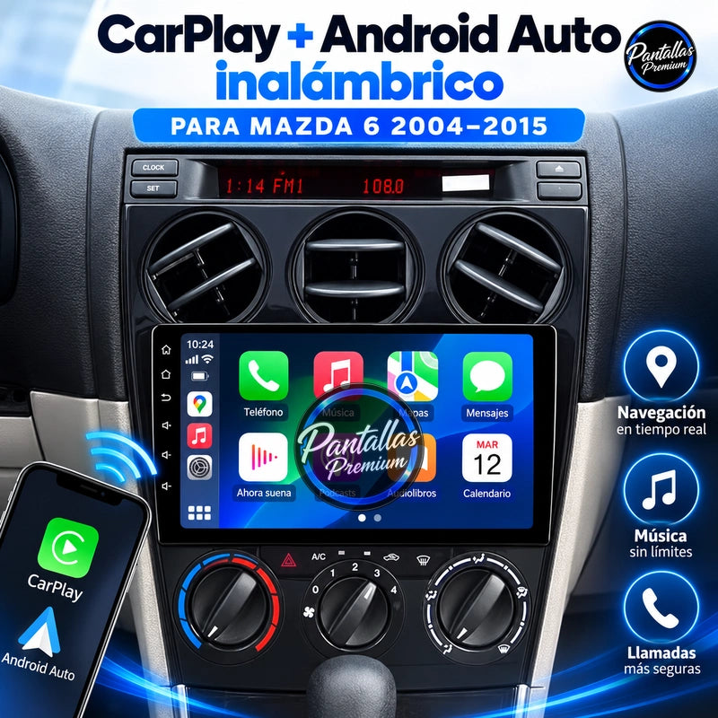 Radio pantalla CarPlay y Android Auto para Mazda 6 2004-2015 - foto 3