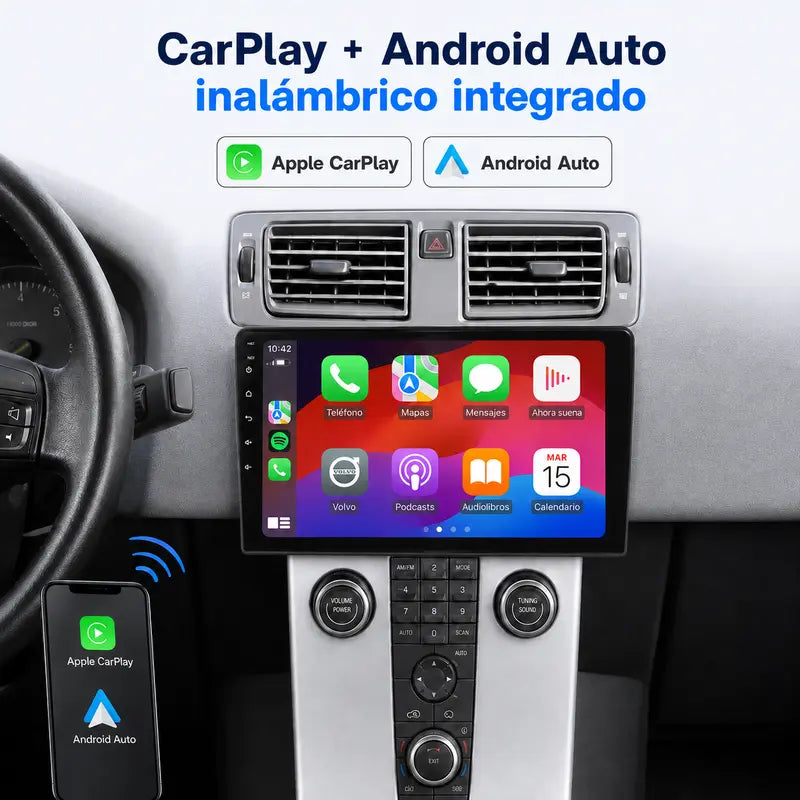 Radio pantalla CarPlay y Android Auto para Volvo C30 S40 V50 C70 2004 - 2012 - foto 3