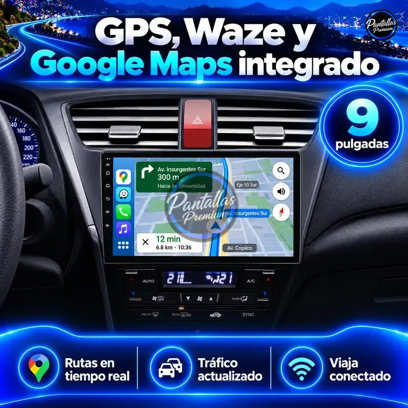 GPS Waze y Google Maps Honda Civic Mk9