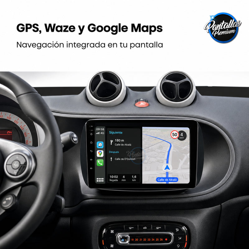 Radio pantalla CarPlay y Android Auto para Mercedes-Benz Smart Fortwo 2014-2022 - foto 4