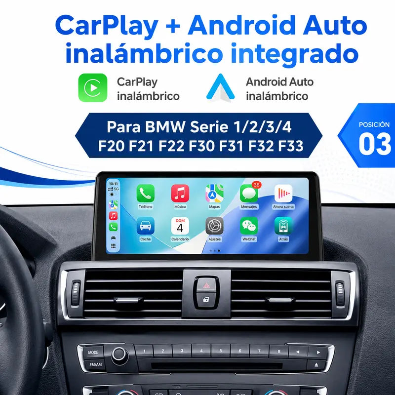 Radio pantalla CarPlay y Android Auto para BMW F20 F30 2013-2017 - foto 4