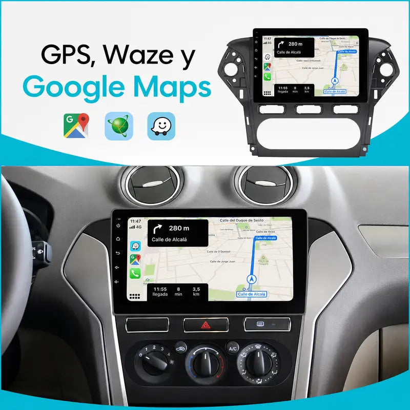 Radio pantalla CarPlay y Android Auto para Ford Mondeo 4 MK4 2010-2013 - foto 4