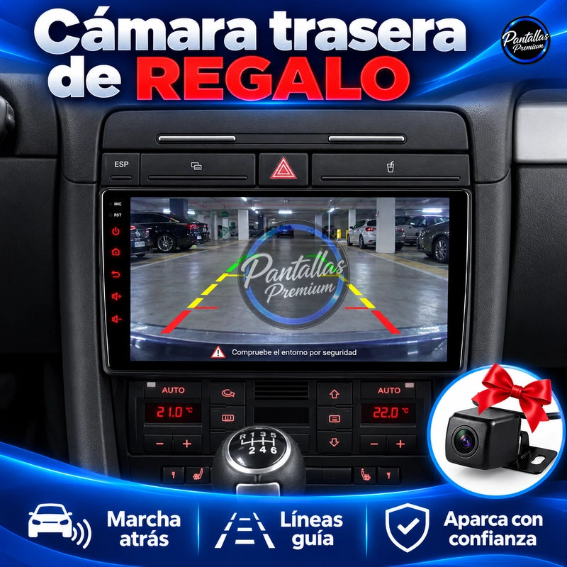 Audi A4 / SEAT Exeo, pantalla de 9 pulgadas — Cámara trasera de REGALO