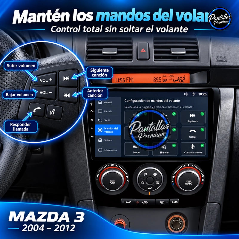 Radio pantalla CarPlay y Android Auto para Mazda 3 2004-2013 - foto 6