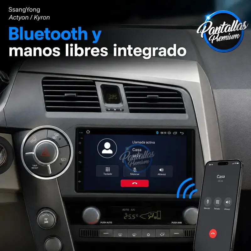 Radio pantalla CarPlay y Android Auto para SsangYong Actyon Kyron - foto 7
