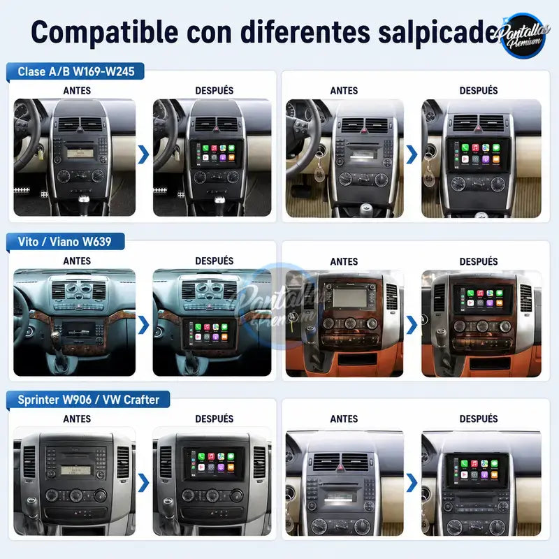 Radio pantalla CarPlay y Android Auto para Mercedes-Benz B200 Sprinter W906 W639 Clase AB W169 W245 Viano Vito - foto 3