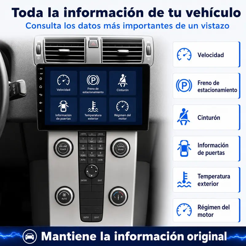 Radio pantalla CarPlay y Android Auto para Volvo C30 S40 V50 C70 2004 - 2012 - foto 10
