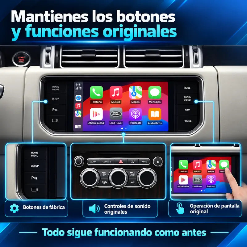 Interfaz CarPlay Land Rover Range Rover Evoque Discovery Jaguar - imagen 10 de 13