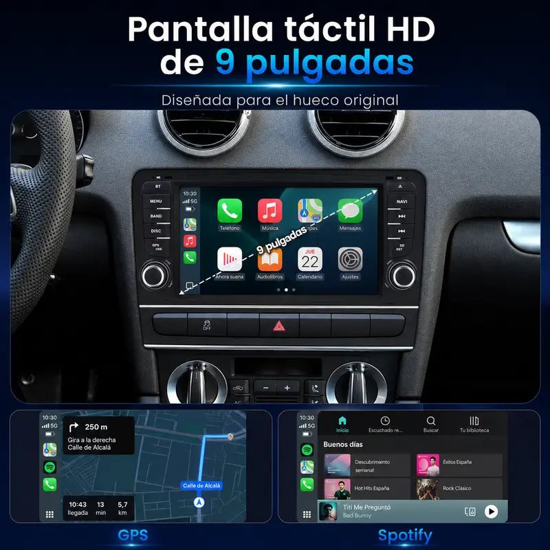 Radio pantalla CarPlay y Android Auto para Audi A3 Botones - foto 11