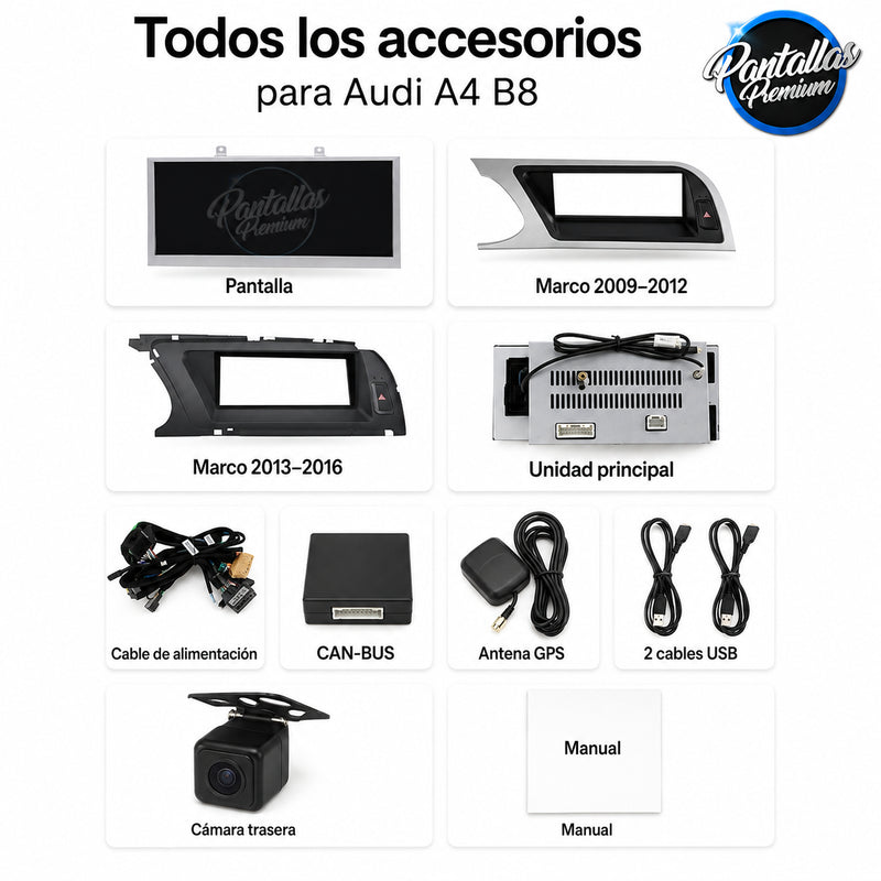 Radio pantalla CarPlay y Android Auto para Audi A4 B8 2009-2016 - foto 12