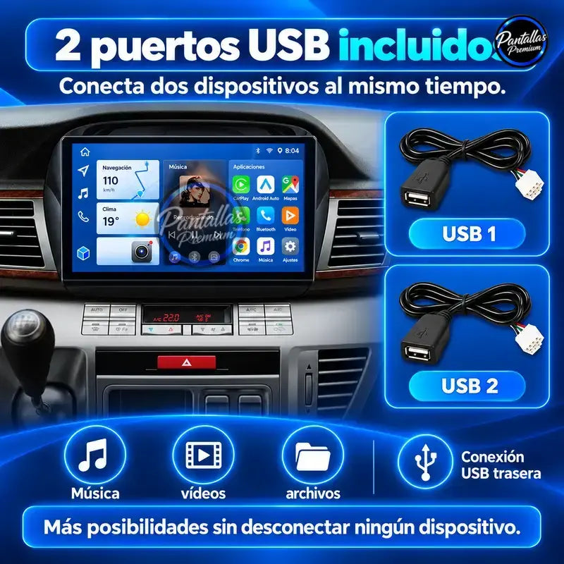 Dos puertos USB incluidos para Honda FR-V BE