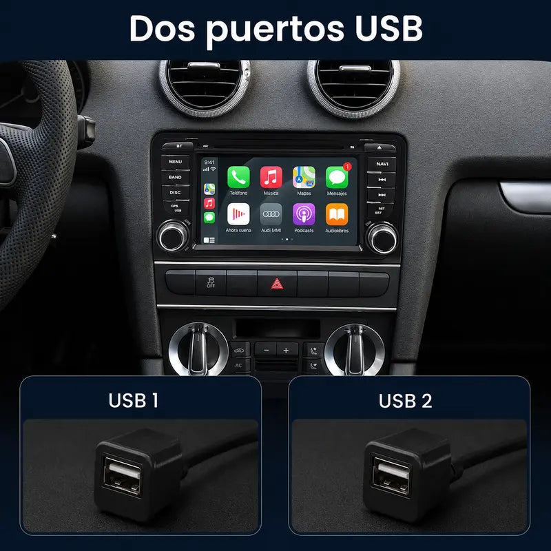 Radio pantalla CarPlay y Android Auto para Audi A3 Botones - foto 12