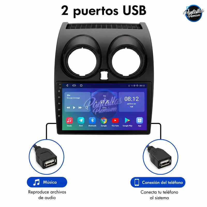 Radio pantalla CarPlay y Android Auto para Nissan Qashqai Camara 360 2006-2013 - foto 12