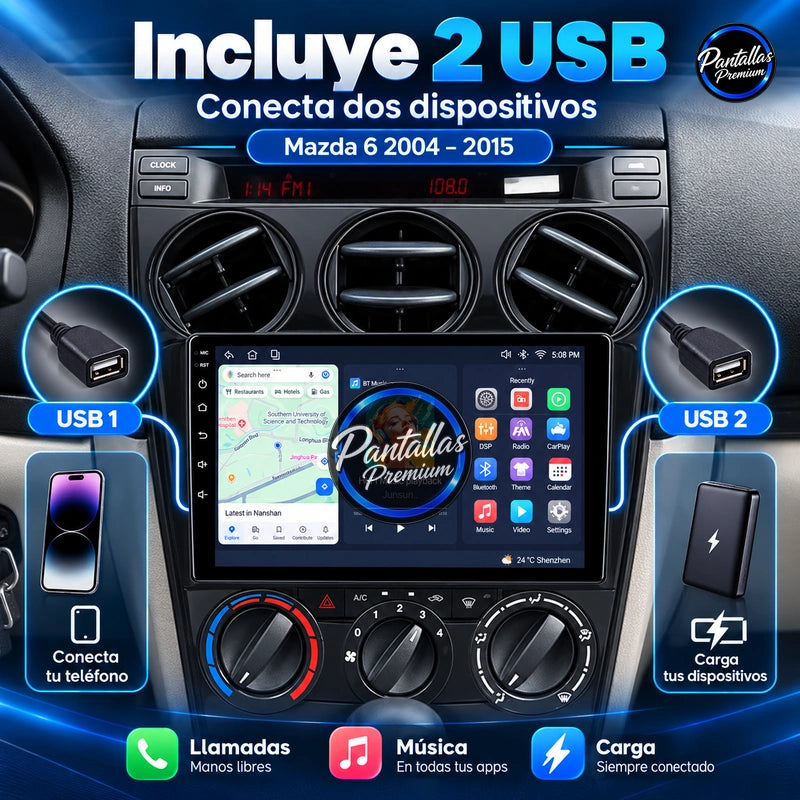 Radio pantalla CarPlay y Android Auto para Mazda 6 2004-2015 - foto 11