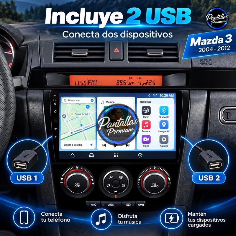 Radio pantalla CarPlay y Android Auto para Mazda 3 2004-2013 - foto 12