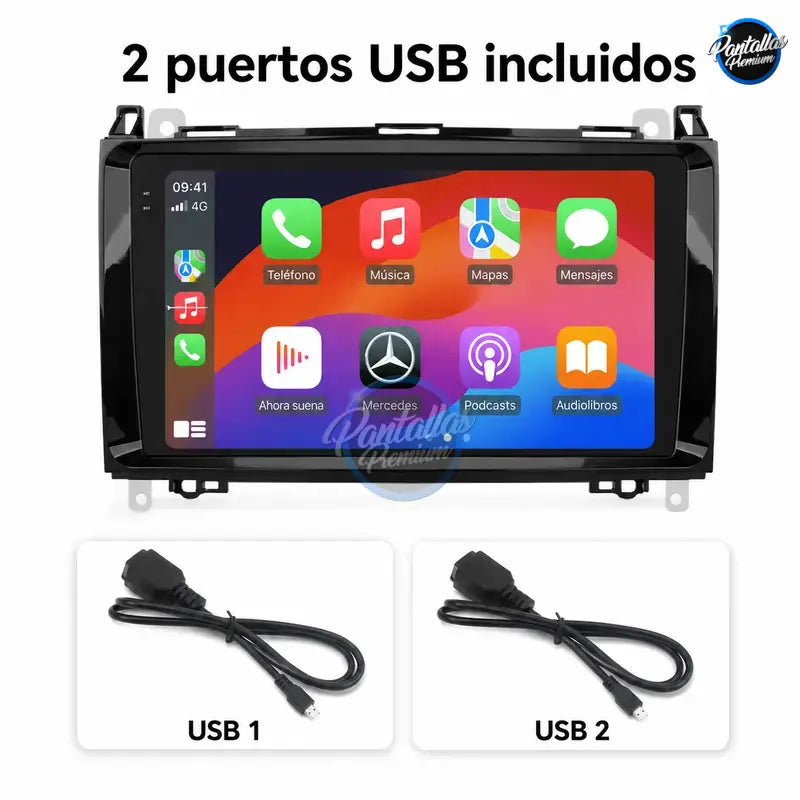 Radio pantalla CarPlay y Android Auto para Mercedes-Benz B200 Sprinter W906 W639 Clase AB W169 W245 Viano Vito - foto 11