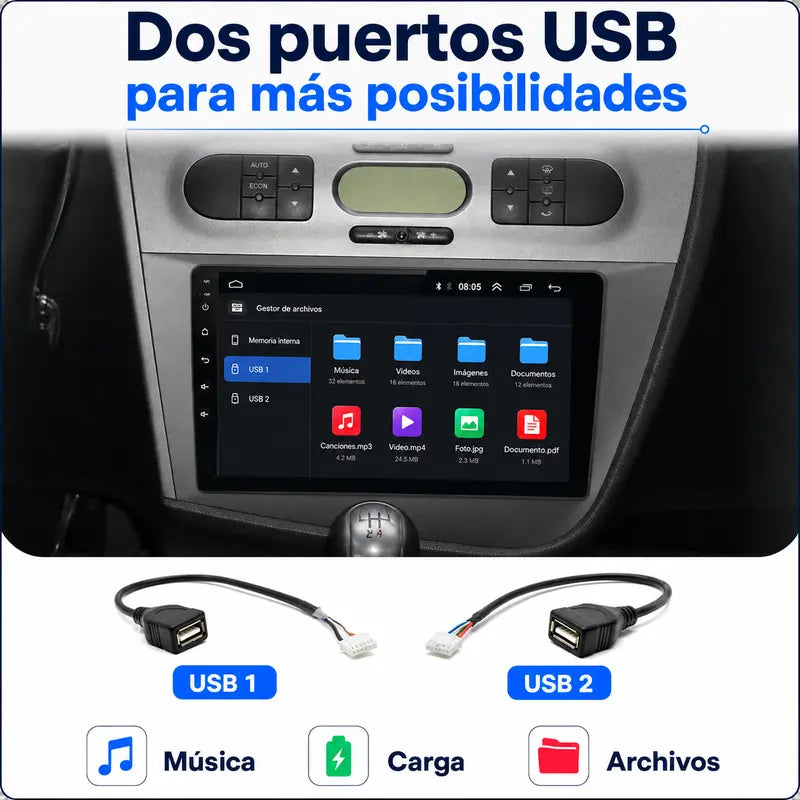 Radio pantalla CarPlay y Android Auto para Seat Leon MK2 2005 - foto 12