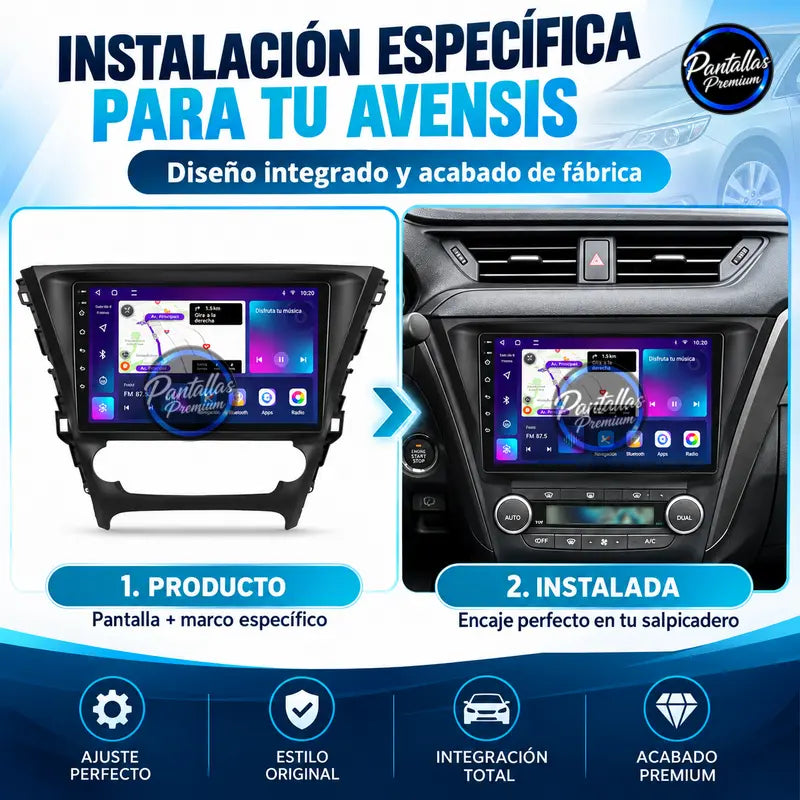 Instalación específica radio pantalla Toyota Avensis 3