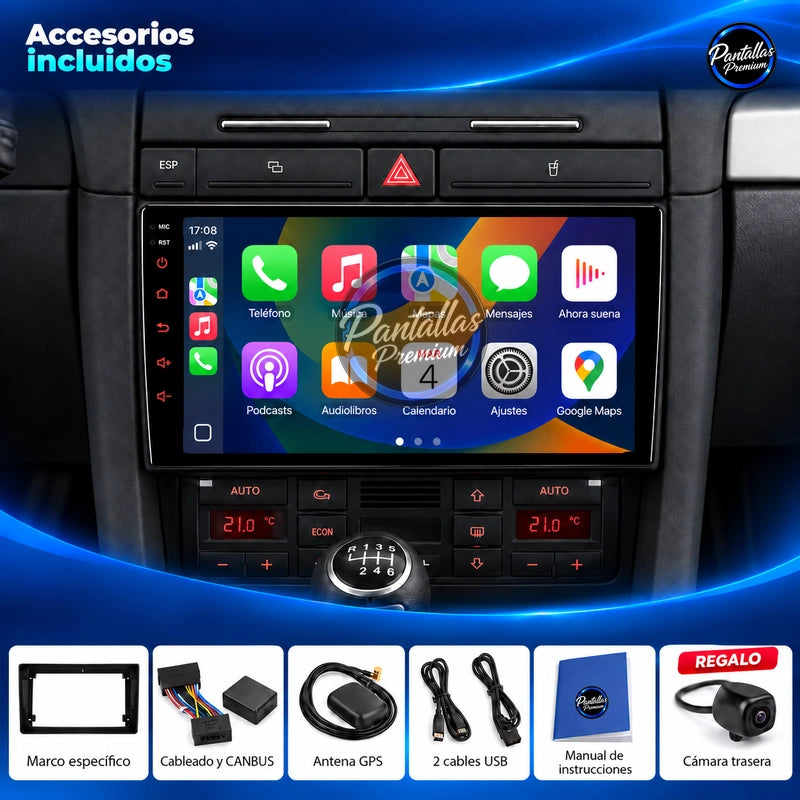 Audi A4 / SEAT Exeo, pantalla de 9 pulgadas — Accesorios incluidos