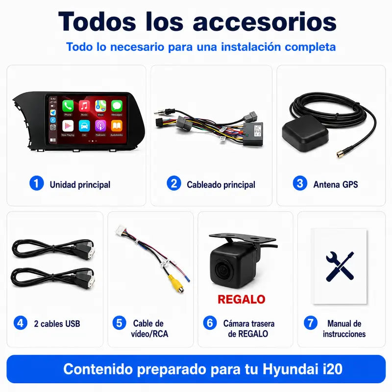 Radio pantalla CarPlay y Android Auto para Hyundai I20 2020 - 2023 - foto 13