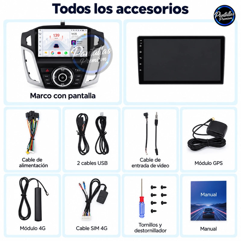 Radio pantalla CarPlay y Android Auto para Ford Focus 3 2011-2019 - foto 14