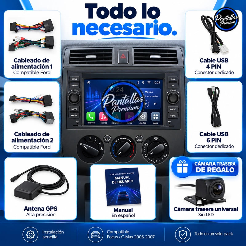 Radio pantalla CarPlay y Android Auto para Ford Kuga Transit Fiesta Focus Galaxy Mondeo Fusion C Max - foto 12
