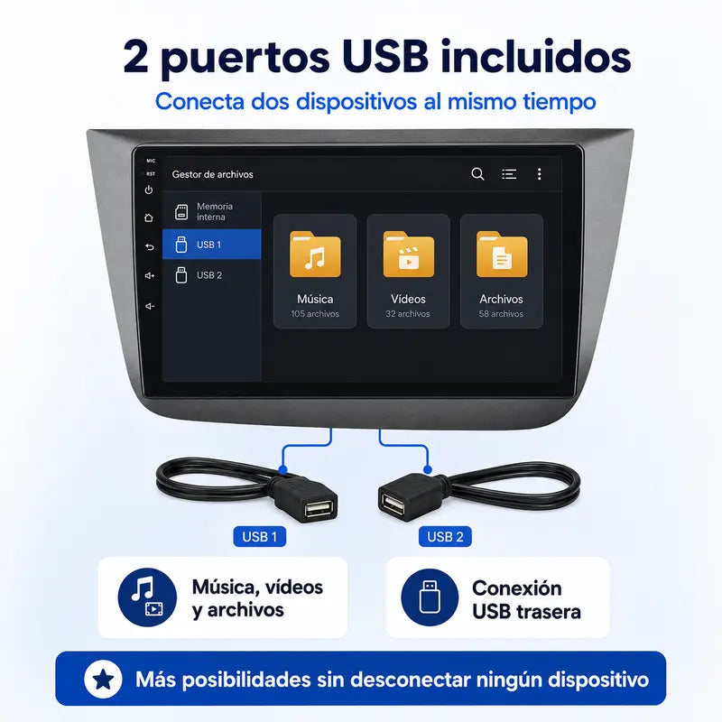 Radio pantalla CarPlay y Android Auto para Seat Altea - foto 13