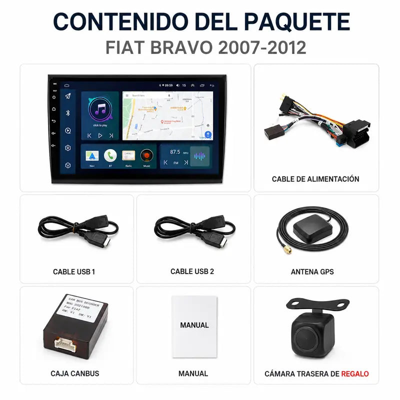 Radio pantalla CarPlay y Android Auto para Fiat Bravo 2007-2012 - foto 23